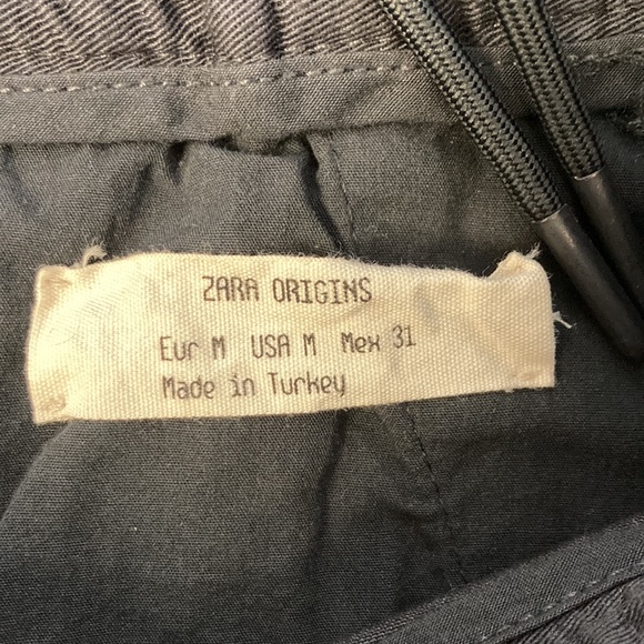 Zara Origins Black Straight Leg Drawstring Pants Mens 31 - Picture 5 of 7